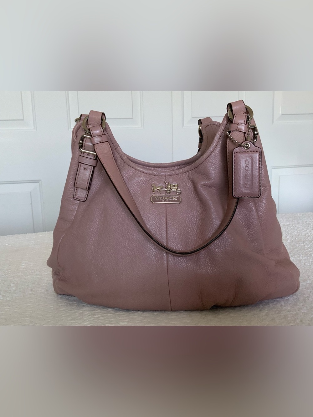 Coach Madison Maggie Dusty Pink Leather Shoulder Bag